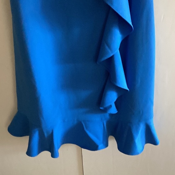 Elegant Blue Ruffle Dress - Picture 3 of 4